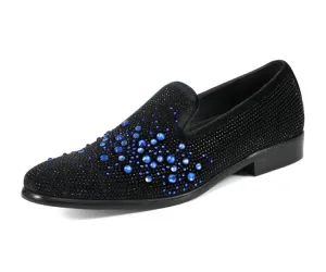 Amali Ivano Luxe Velvet Loafers Men’s Black/Royal Blue