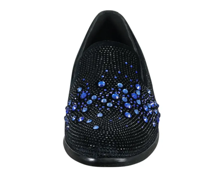 Amali Ivano Luxe Velvet Loafers Men’s Black/Royal Blue