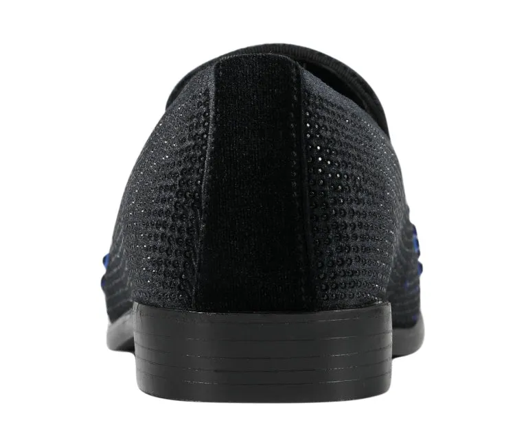 Amali Ivano Luxe Velvet Loafers Men’s Black/Royal Blue