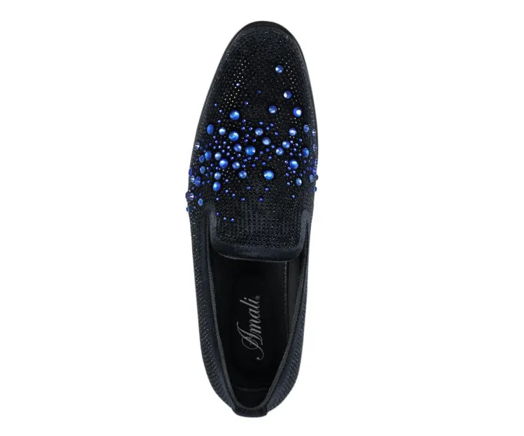 Amali Ivano Luxe Velvet Loafers Men’s Black/Royal Blue
