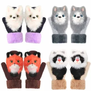 Animal Panda Raccoon Design Warm Gloves