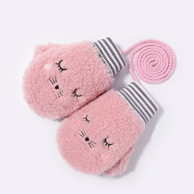 Animal Panda Raccoon Design Warm Gloves