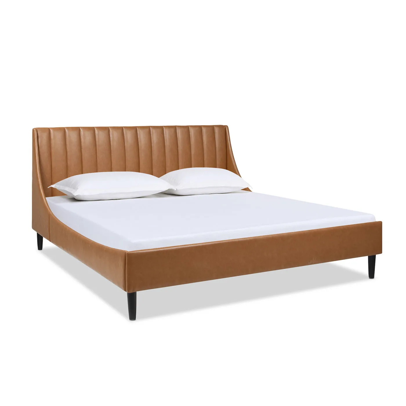 Aspen - Vertical Tufted Modern Headboard Platform Bed Set by Couch.com