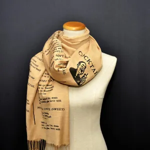 Bartender Scarf, Cocktail Book Scarf, Bar-Tender Scarf, Recipe Scarf,  Shawl Wrap