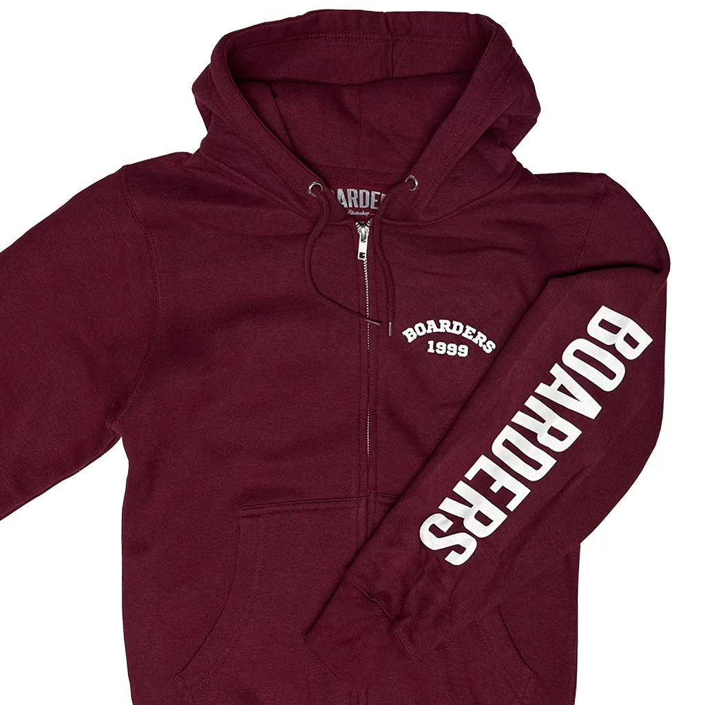 Boarders Bold Arch Full Zip Hoodie - Burgundy