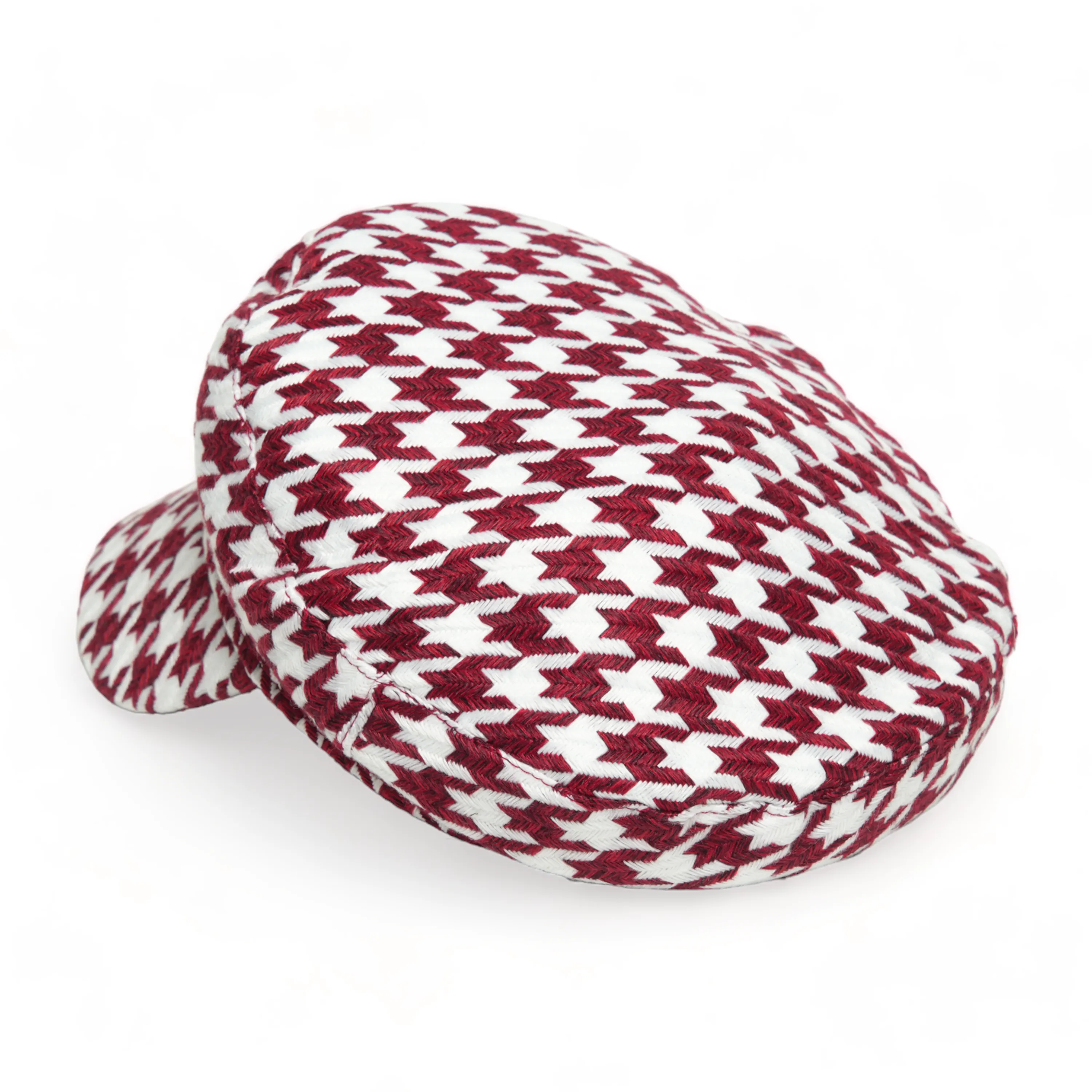 Chokore Retro Houndstooth Pattern Beret Cap (Red)