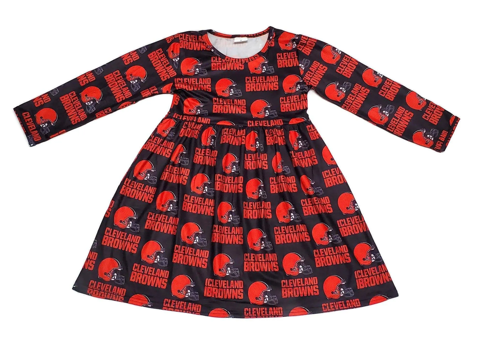 Cleveland Browns Long Sleeve Milk Silk Dress