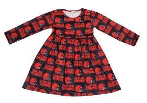 Cleveland Browns Long Sleeve Milk Silk Dress
