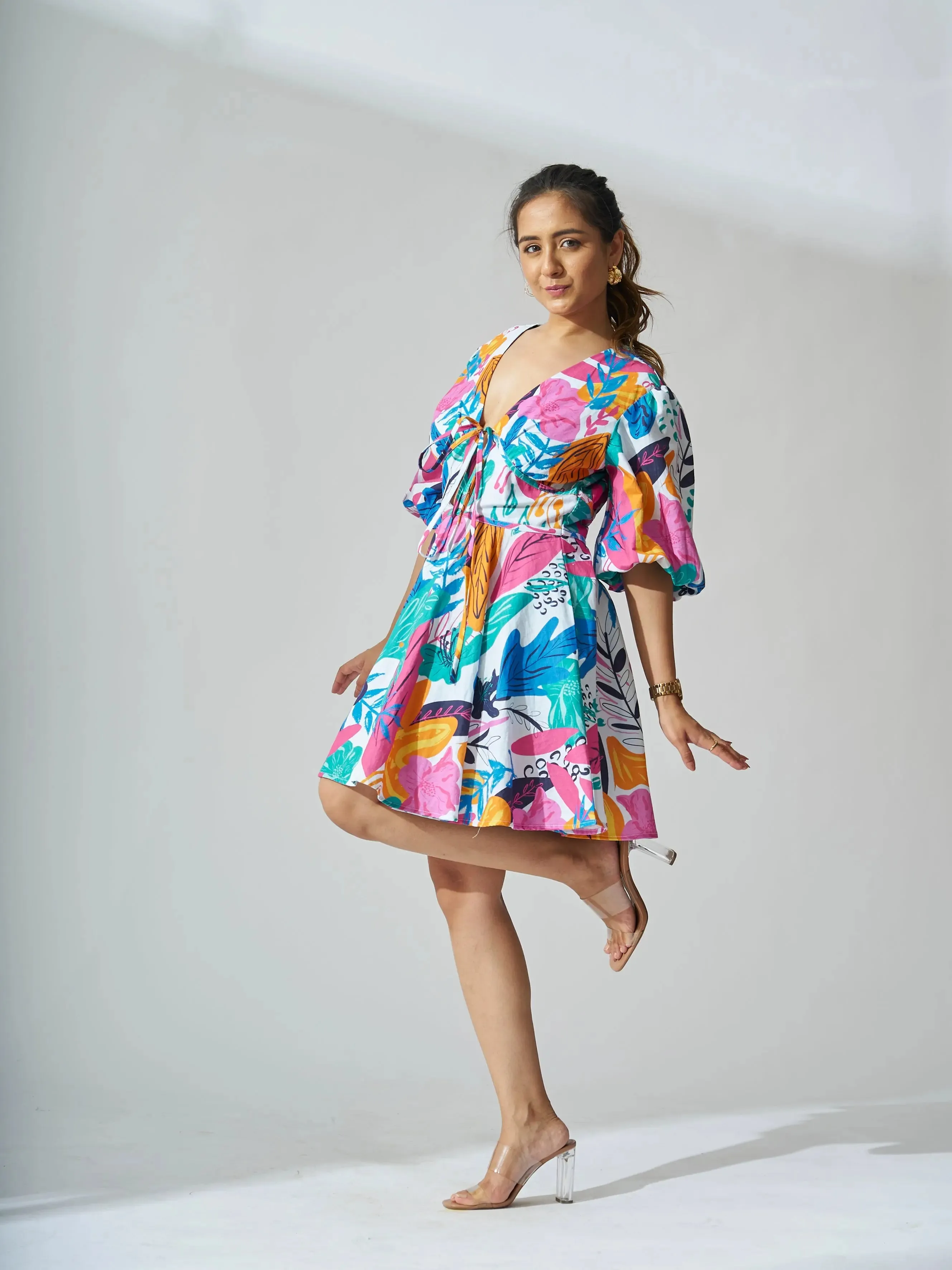 Coral Reef Linen Dress