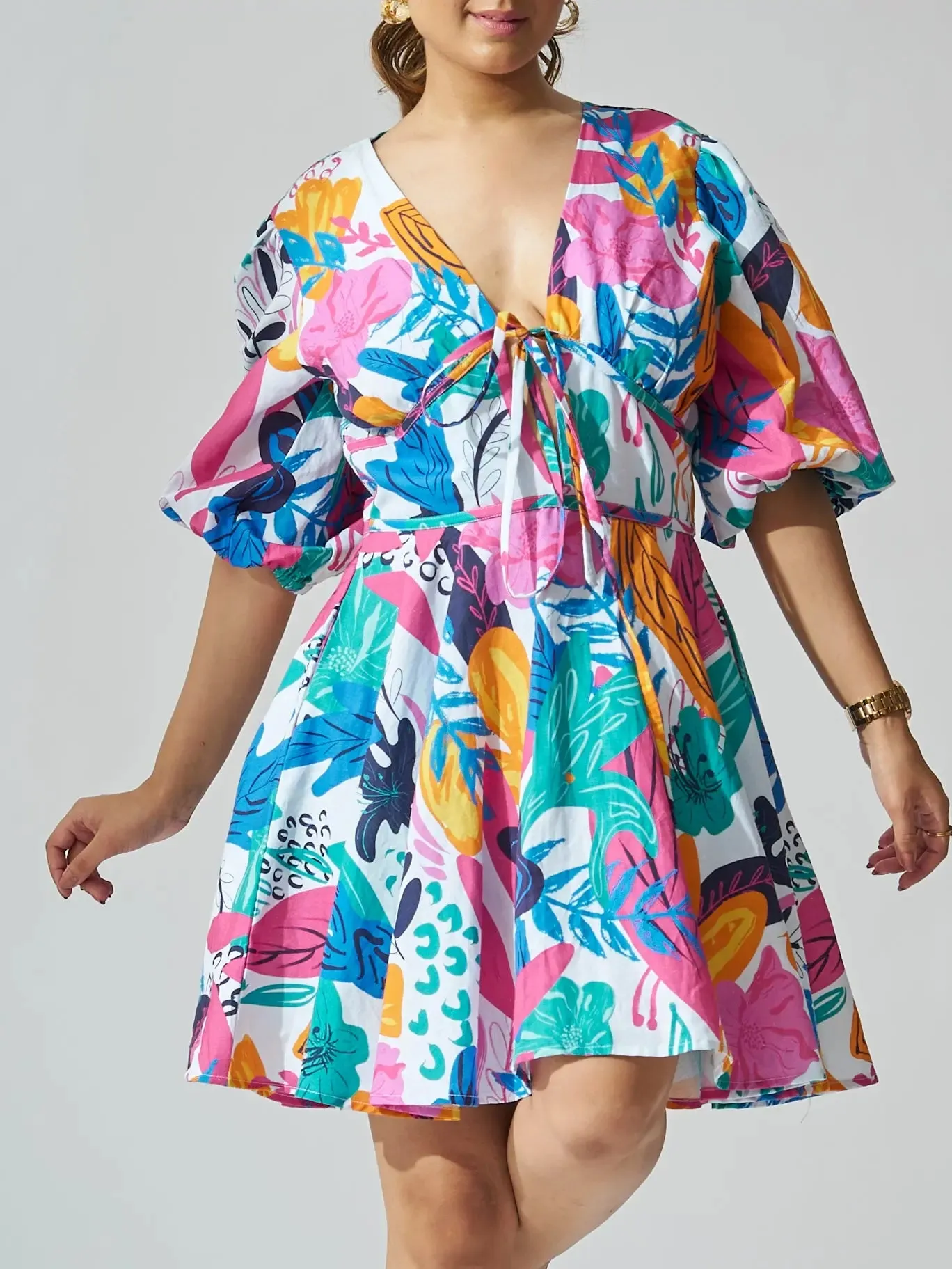 Coral Reef Linen Dress