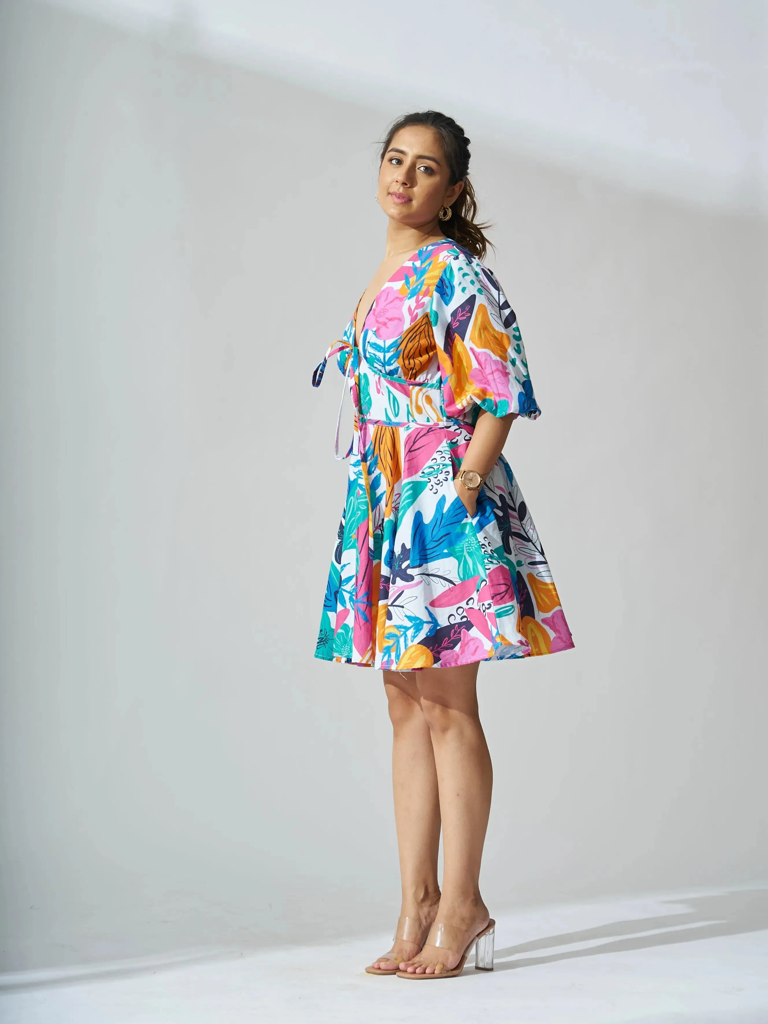 Coral Reef Linen Dress