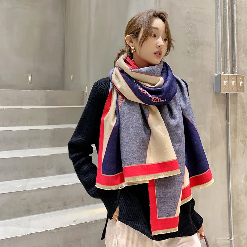 Cozy Elegance: Cashmere Double-Sided Women's Scarf
