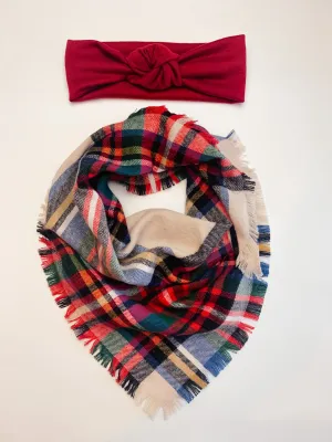 Deep Red Turban Headband