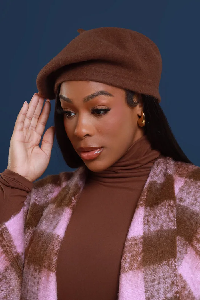 Don't Worry Darling Wool Beret - Brown