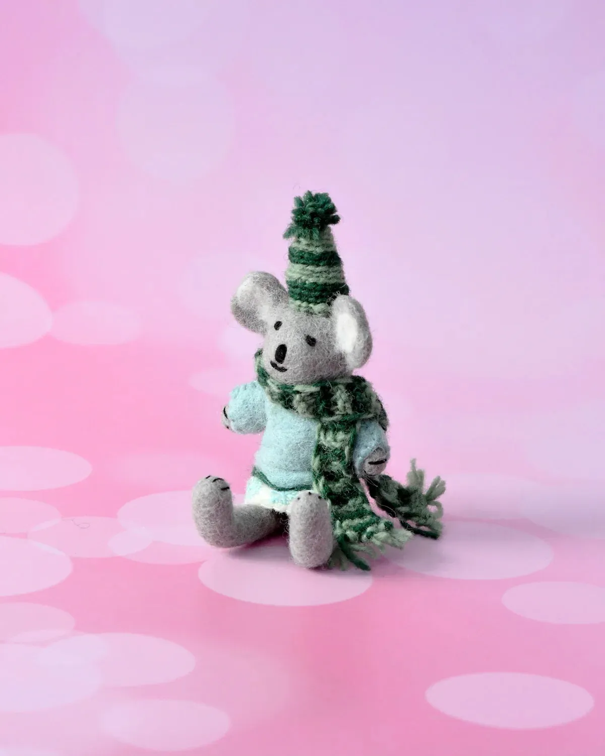 Felt Koala With Blue Sweater