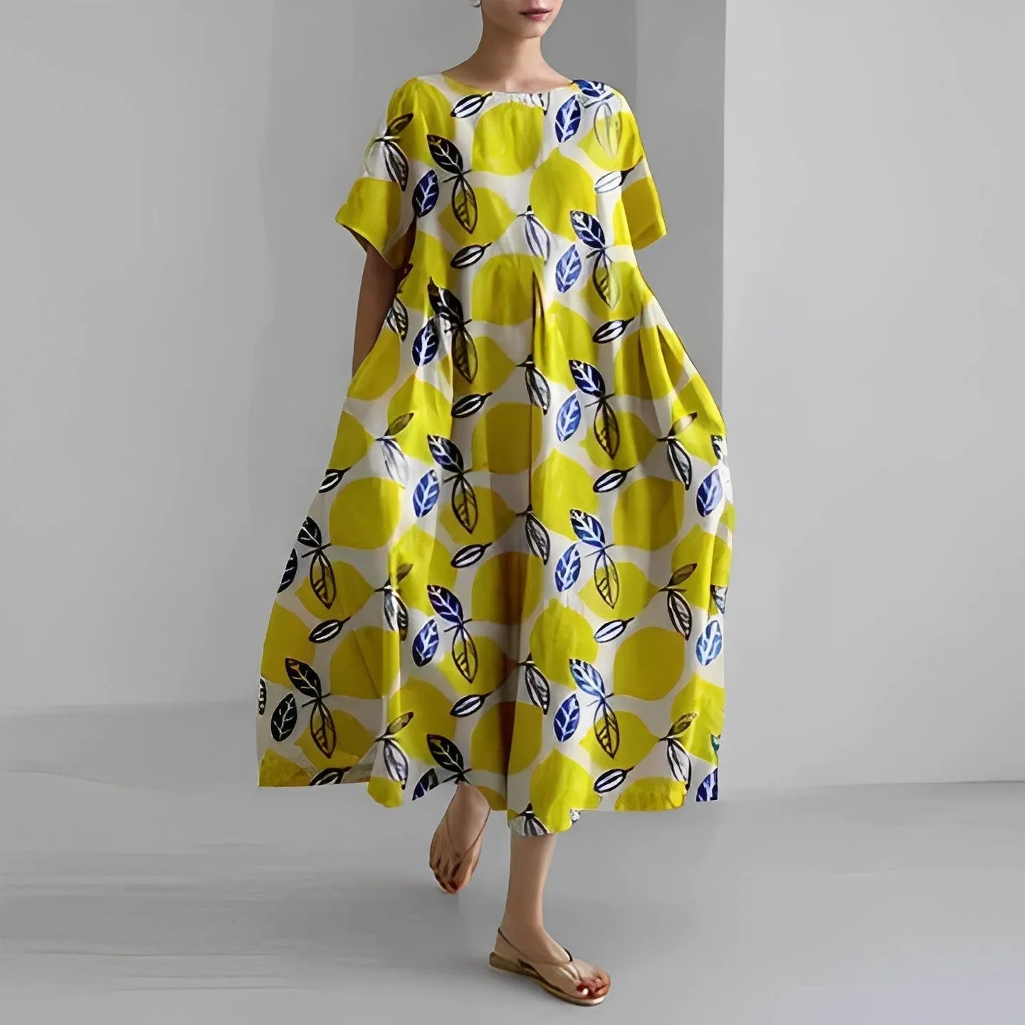 Floor - Comfortable Floral Dress