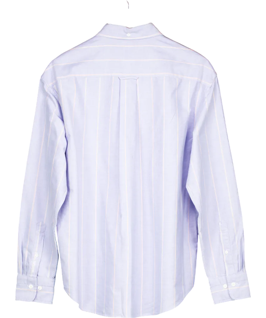 GANT Blue Relaxed Fit Striped Heritage Oxford Shirt UK S