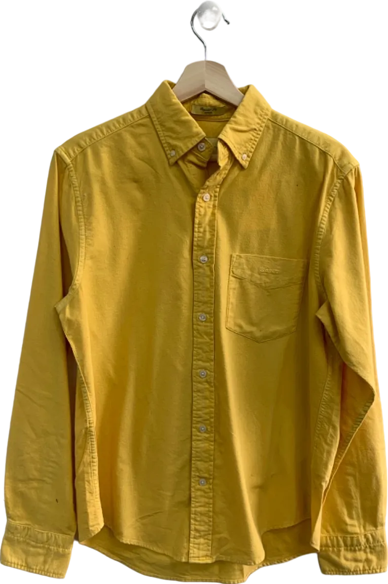 GANT Yellow Regular Fit Brushed Oxford Shirt UK S