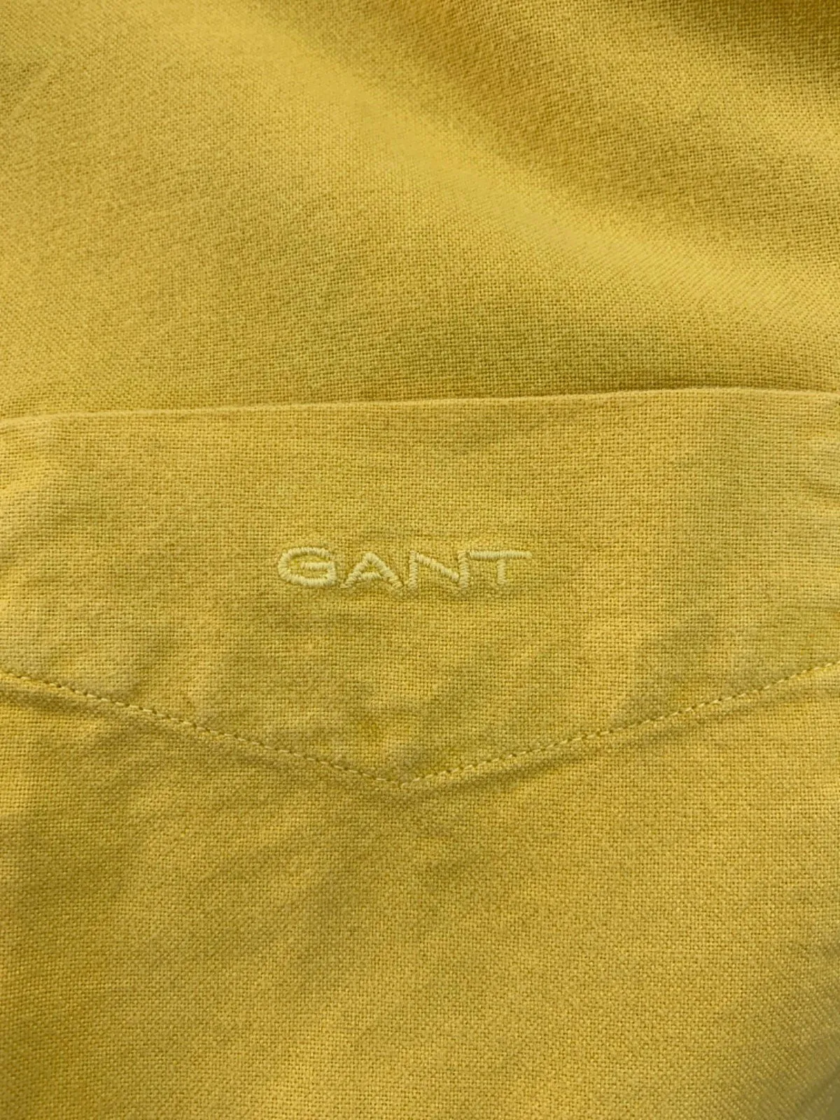 GANT Yellow Regular Fit Brushed Oxford Shirt UK S