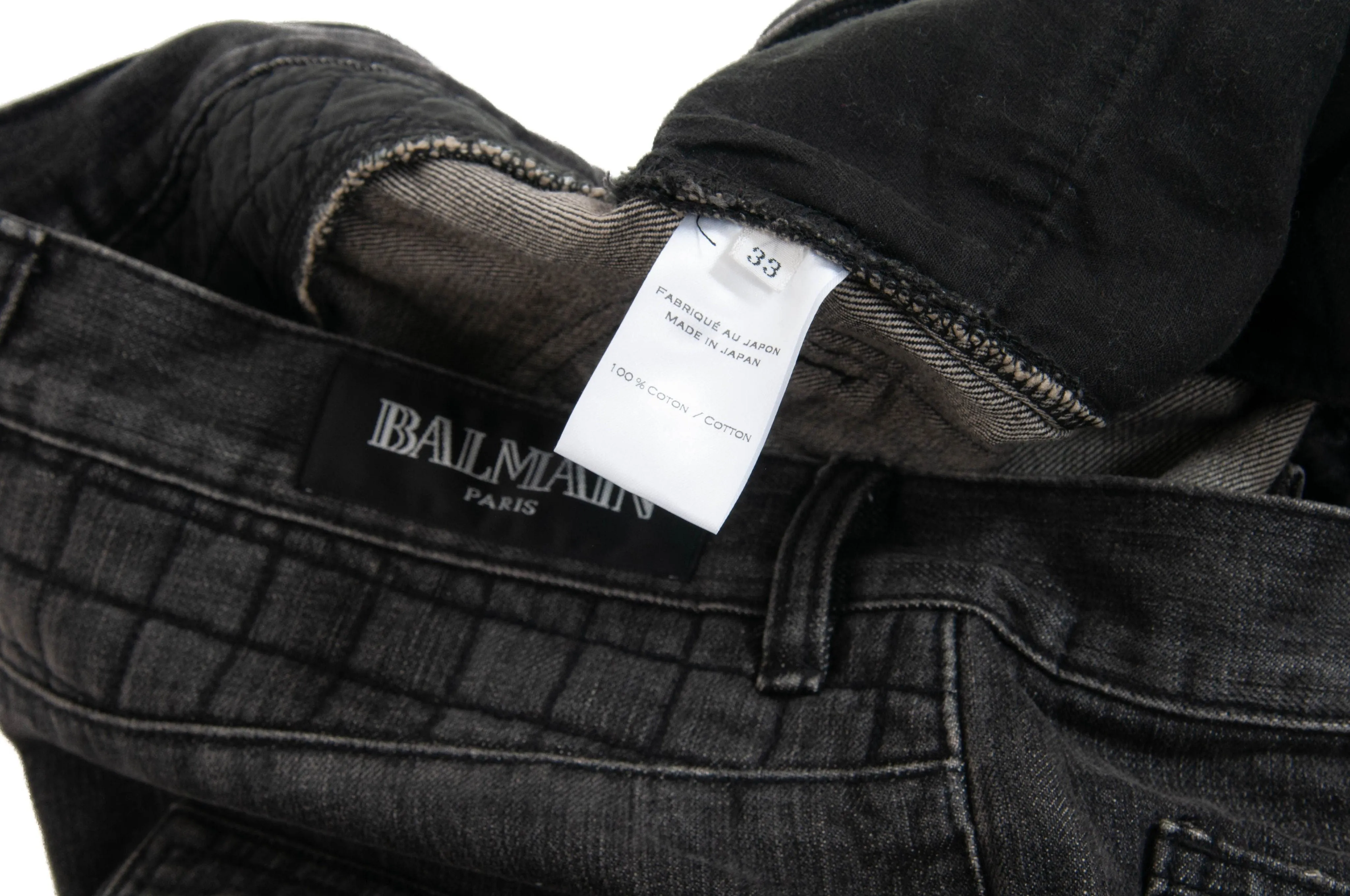 Gridded Knee Biker Jeans