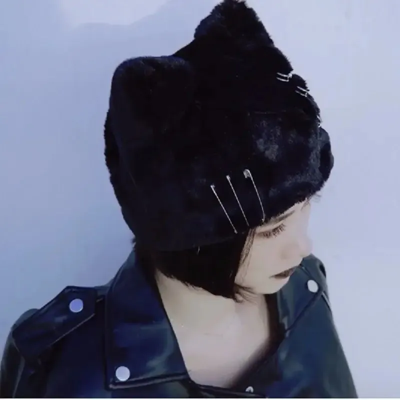 Harajuku Punk Gothic Cross Cat Ears Beret