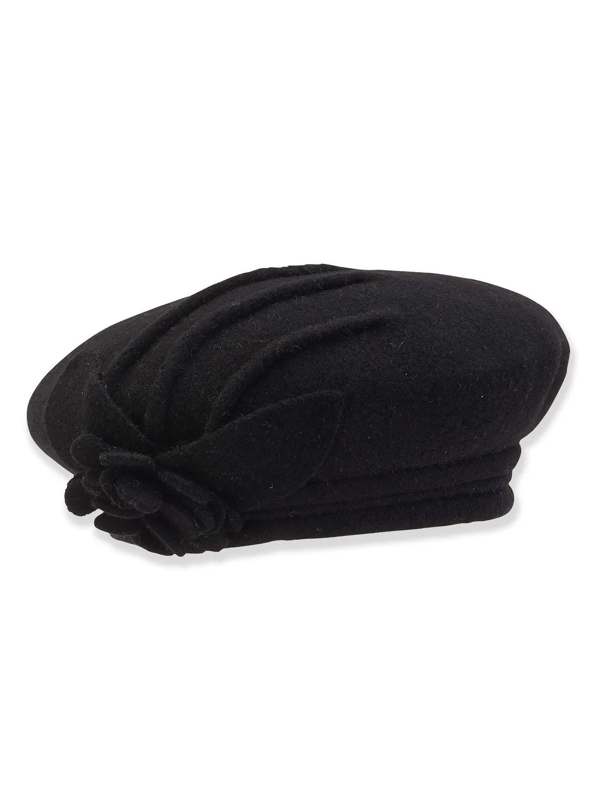 Hat - Black-Soft Wool Beret-Women's-ad1352A