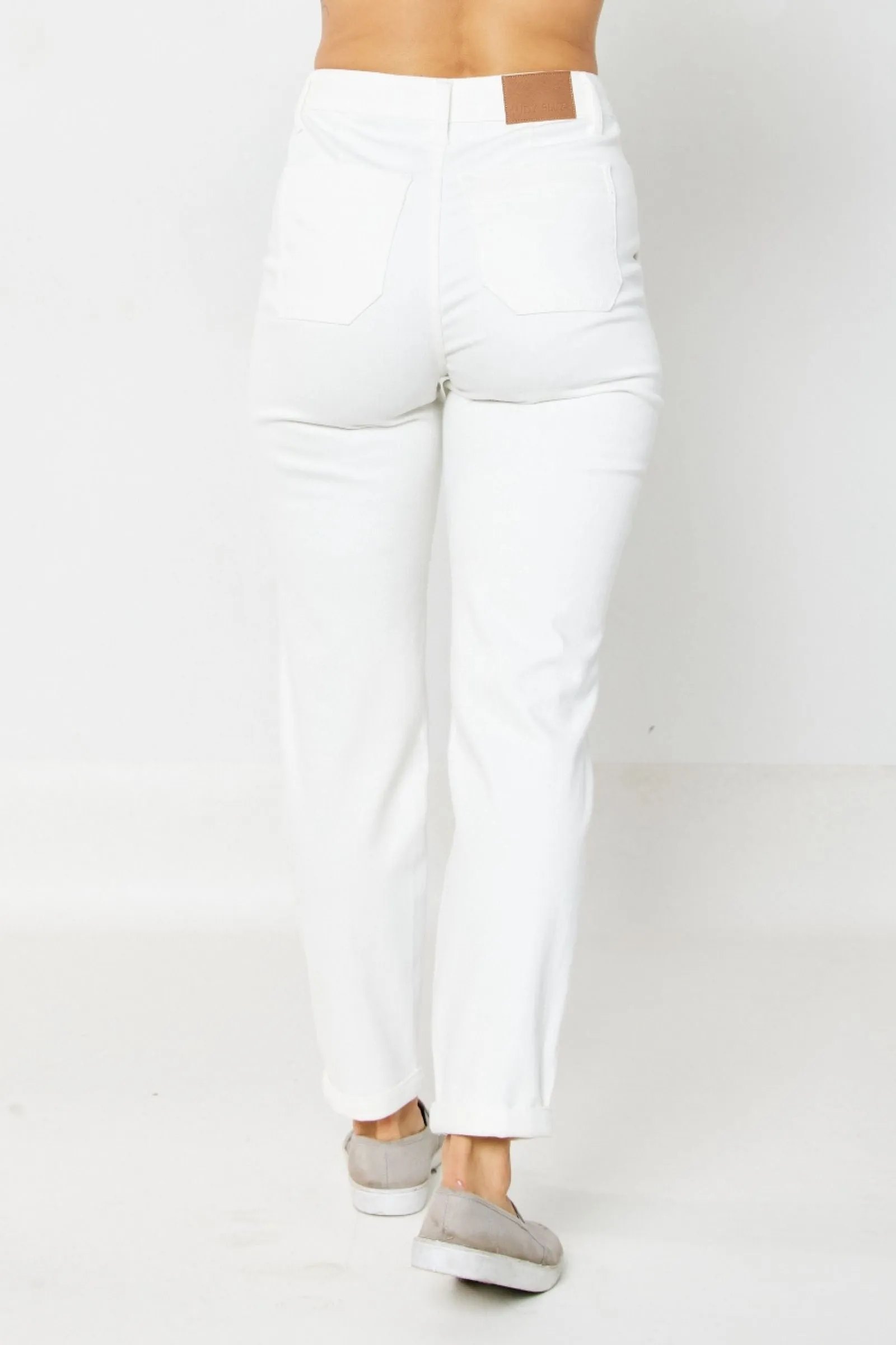 Judy Blue White Cuffed Jogger Jeans