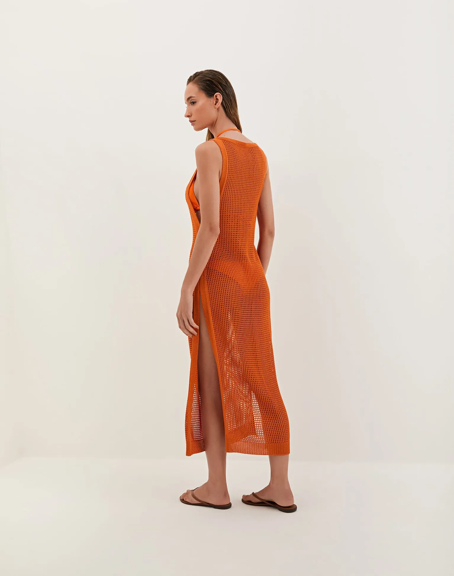 Knit Hanna Long Cover Up - Marigold