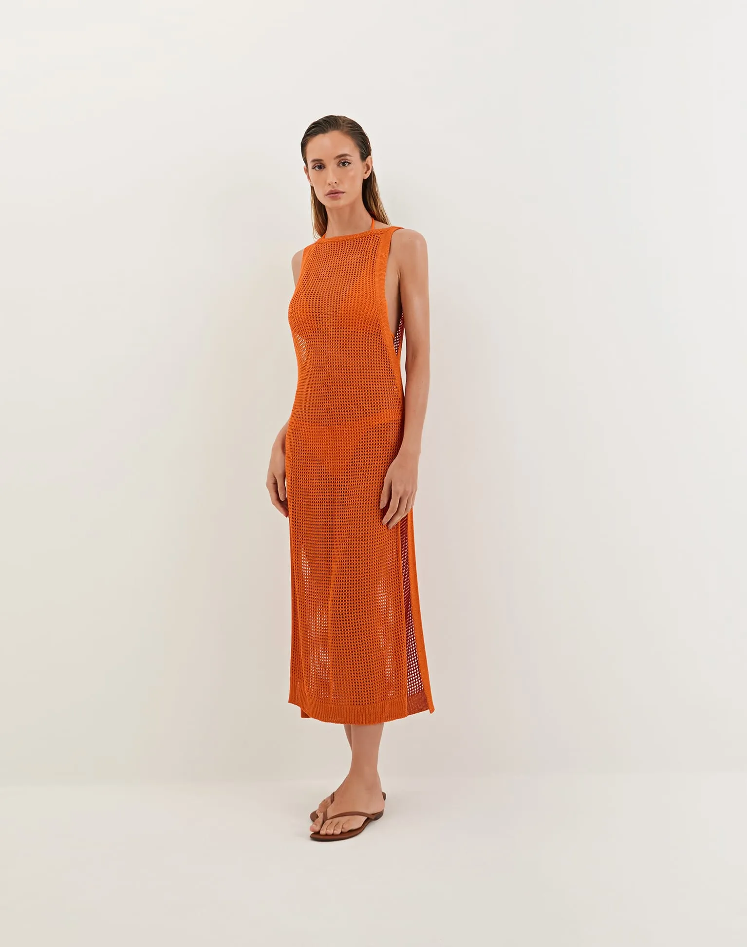 Knit Hanna Long Cover Up - Marigold