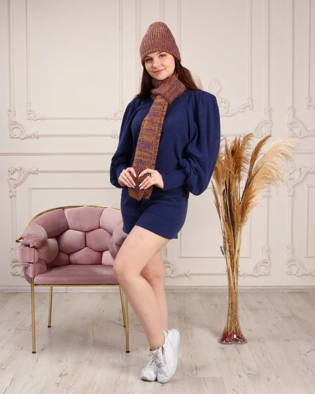 Knitted Beanie and Scarf Set - Women's Cozy Hat Scarf - Trending Fashion Outfit for Winter