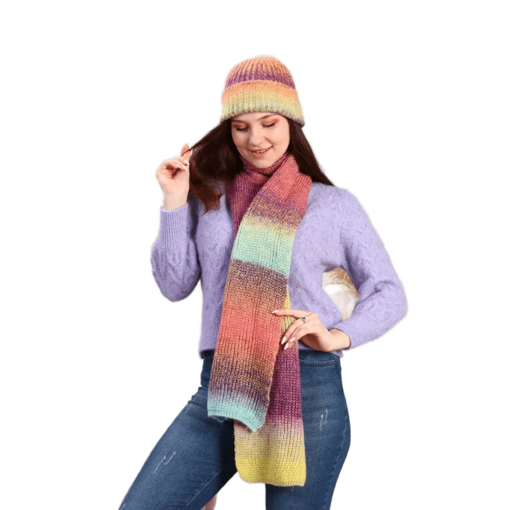 Knitted Beanie and Scarf Set - Women's Cozy Hat Scarf - Trending Fashion Outfit for Winter