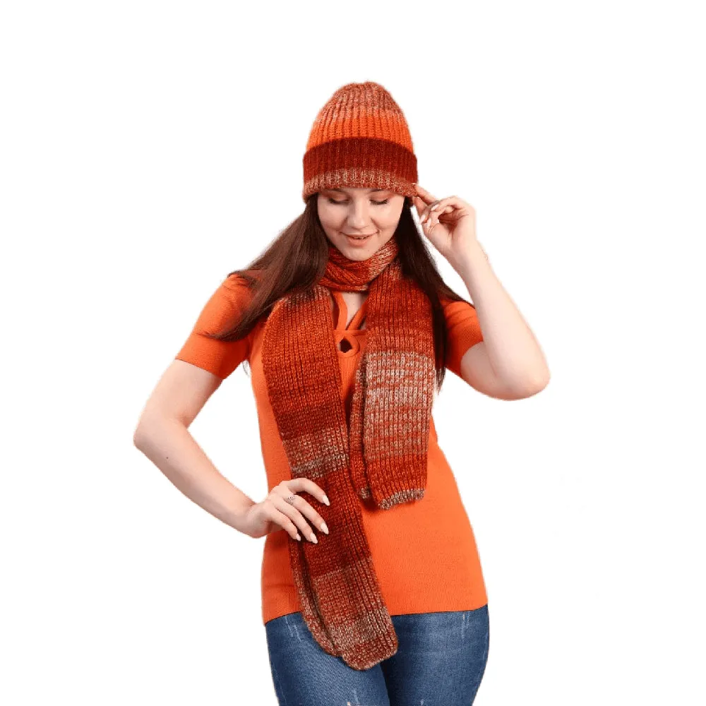 Knitted Beanie and Scarf Set - Women's Cozy Hat Scarf - Trending Fashion Outfit for Winter