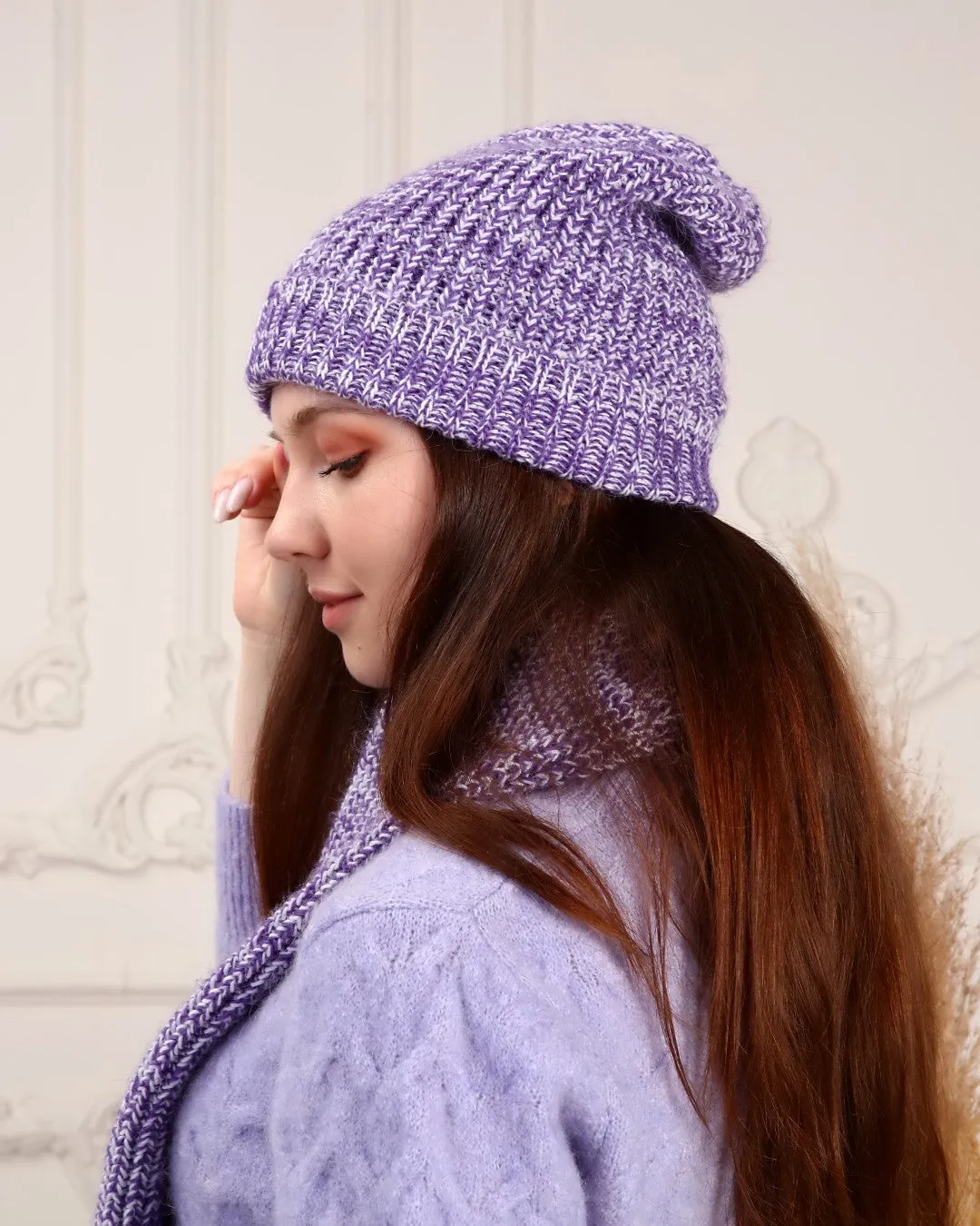 Knitted Beanie and Scarf Set - Women's Cozy Hat Scarf - Trending Fashion Outfit for Winter