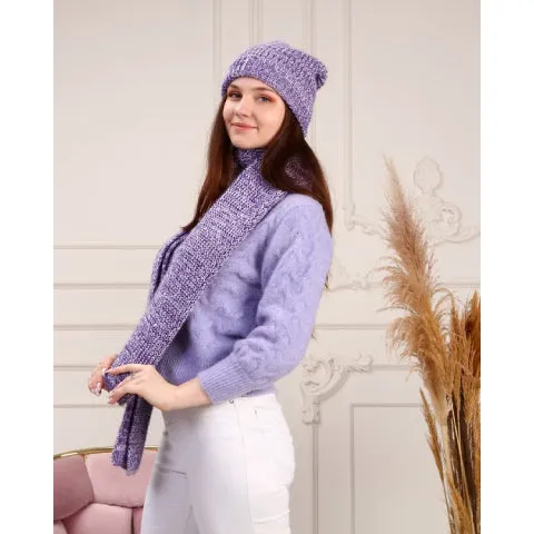 Knitted Beanie and Scarf Set - Women's Cozy Hat Scarf - Trending Fashion Outfit for Winter