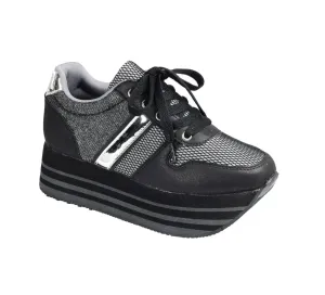 Lace Up Platform Heel Trendy Sneakers