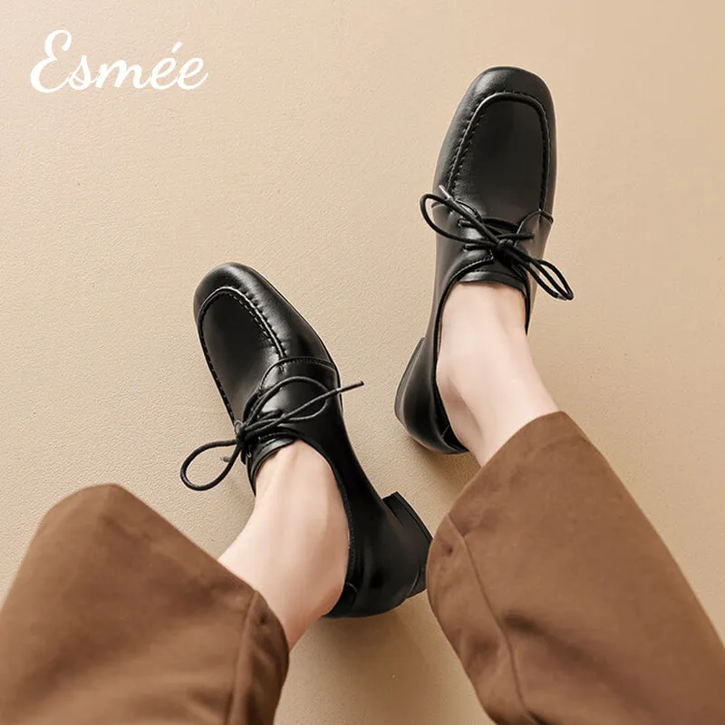 Lambskin Leather High Heel Loafers