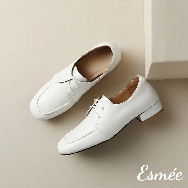 Lambskin Leather High Heel Loafers