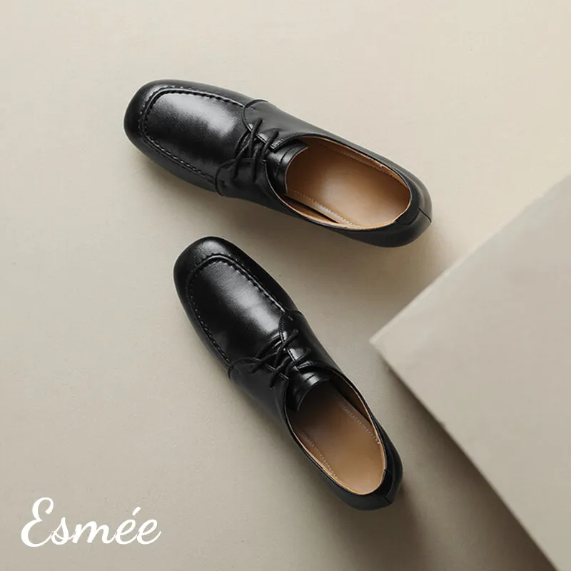 Lambskin Leather High Heel Loafers