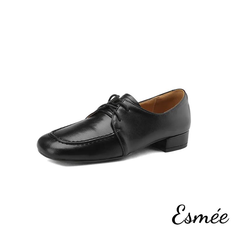 Lambskin Leather High Heel Loafers