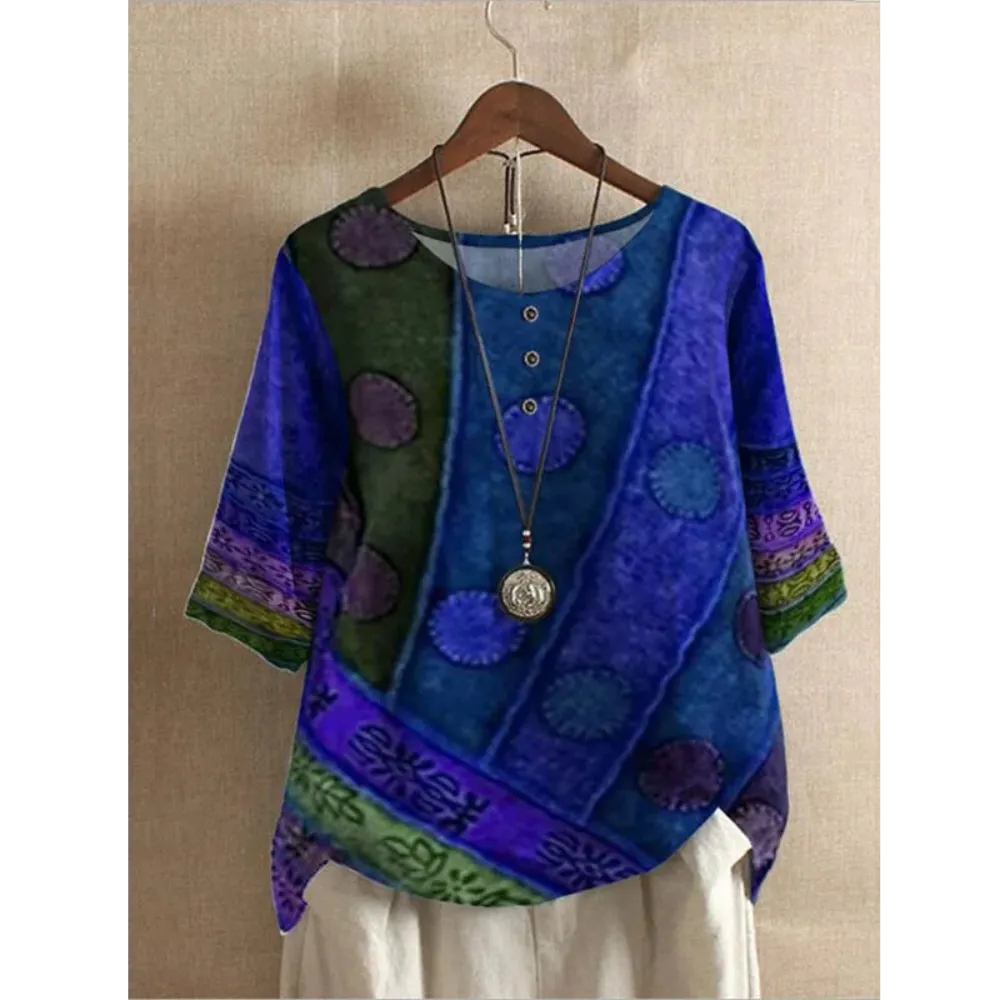 Lily™ - Comfortable Colourful Half-Sleeve Top