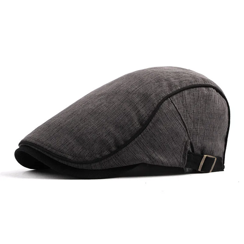 Men's Casual Cotton Breathable Colorblock Trim Beret 36503847M