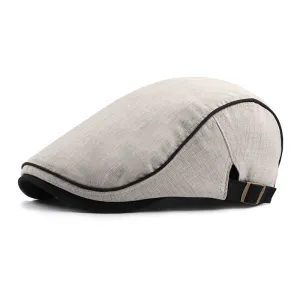 Men's Casual Cotton Breathable Colorblock Trim Beret 36503847M