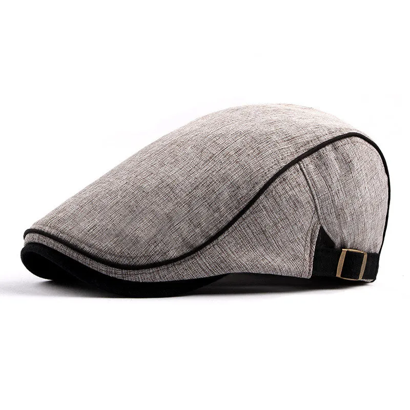 Men's Casual Cotton Breathable Colorblock Trim Beret 36503847M