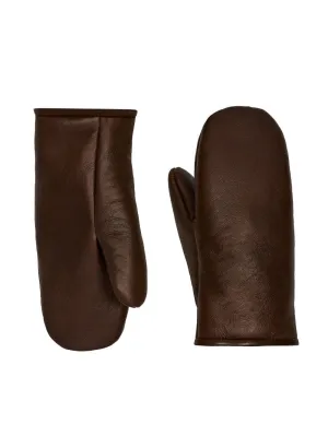 Men's shearling gloves in brown