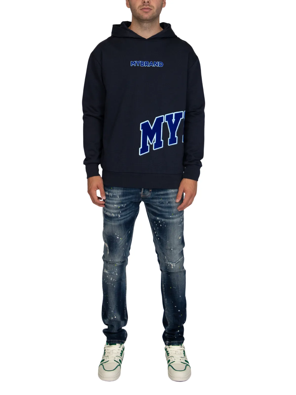MYBRAND Bold Emblem Hoodie | NAVY
