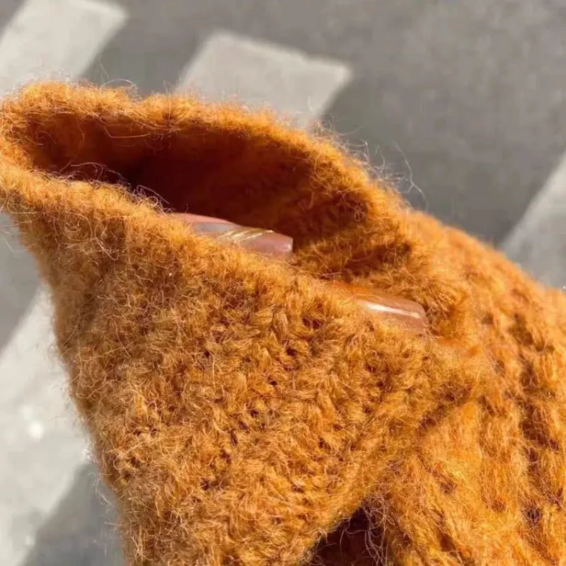 Orange Cropped Soft Sweater
