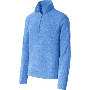 Port Authority Men's Light Royal Heather Microfleece 1/2-Zip Pullover