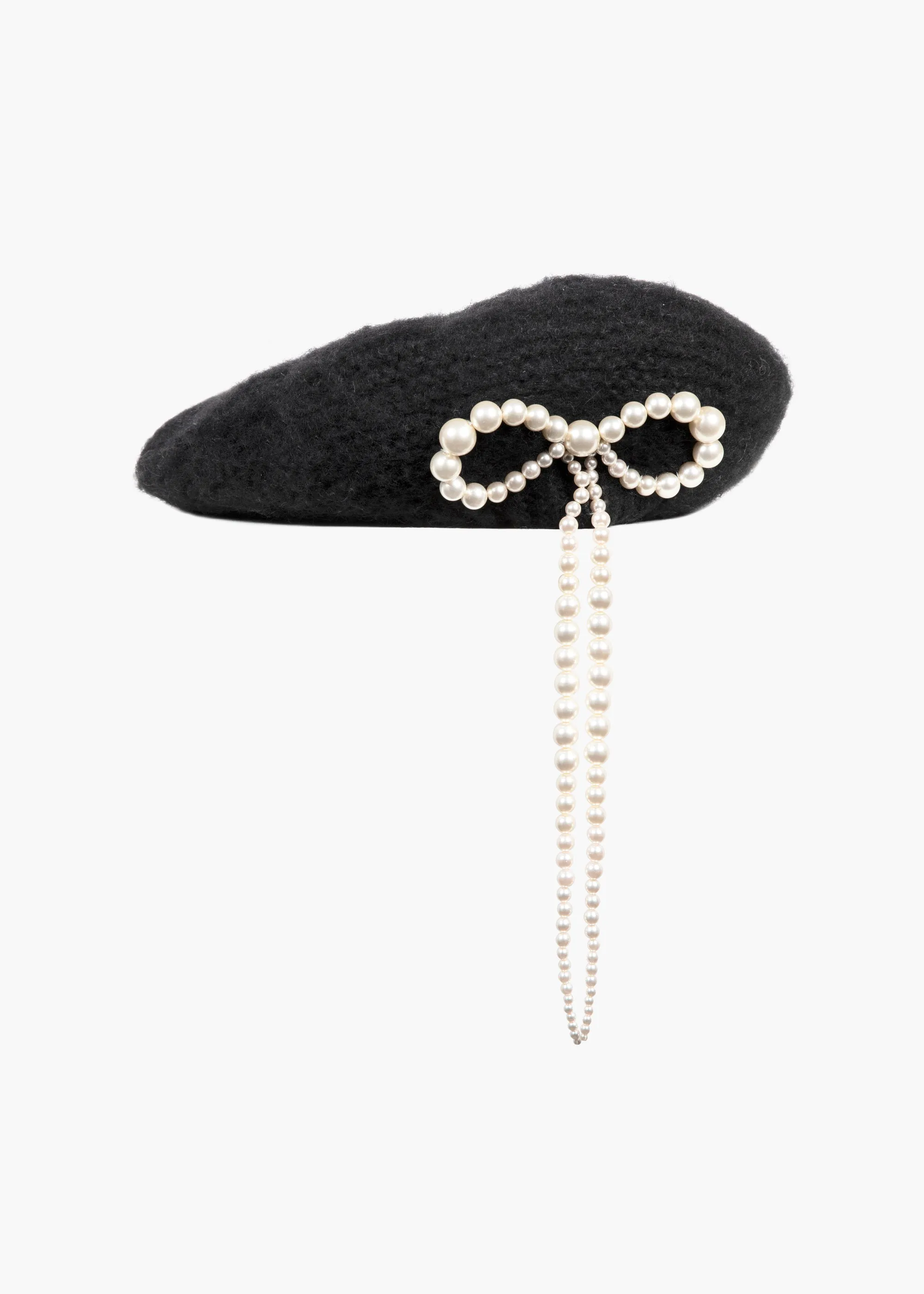Presley Bow Beret -- Black