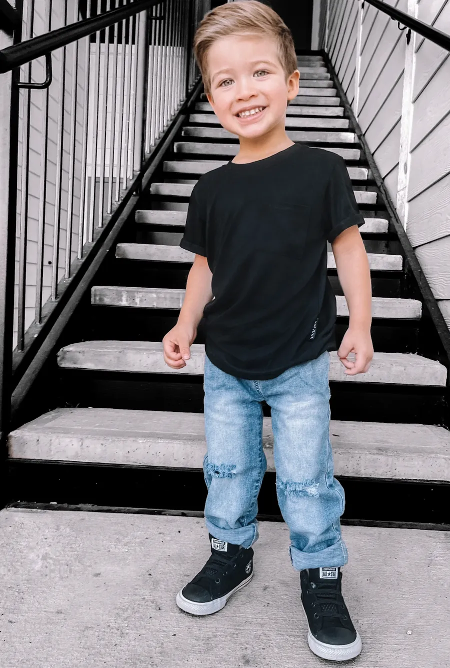 Relaxed Fit Distressed Denim