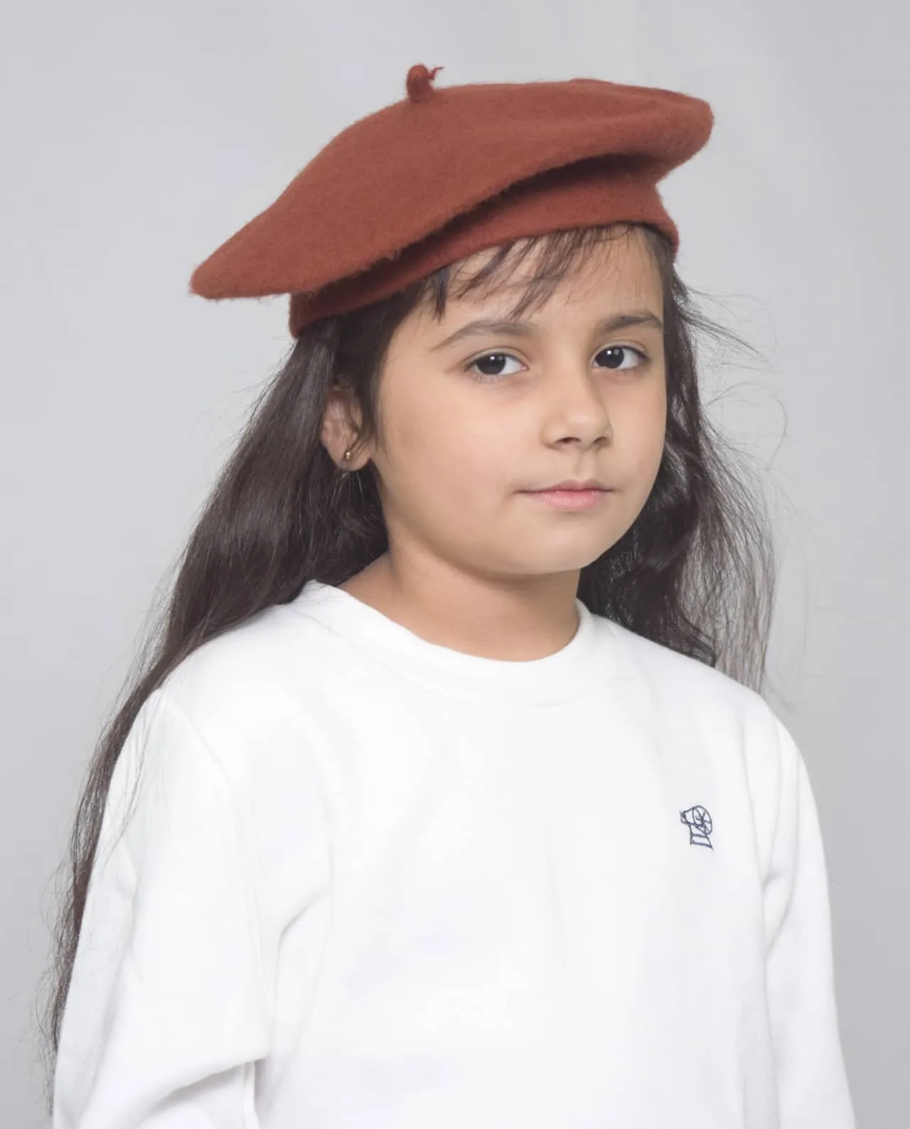 RUSTIC BROWN BERET CAP - KIDS